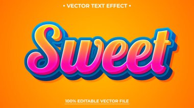 Düzenlenebilir metin efekti Tatlı 3d Renkli yazı tipi biçimi logo başlığı veya başlık için mükemmeldir