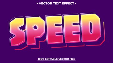 Düzenlenebilir metin efekti Hız 3d Çizgi film şablonu Gradyan biçimi