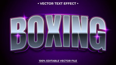 Metin efekti soyut arkaplan şablonu logo ve afiş başlığı için cesur stil kullanımıyla boks yapılıyor