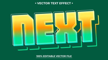 Düzenlenebilir metin efekti Sonraki 3d çizgi film şablonu Gradyan biçimi