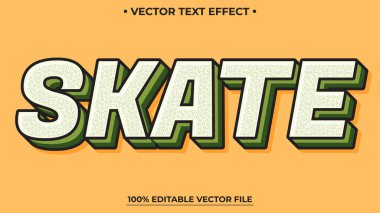 Kaykay metin efekti Retro eski çizgi film düzenlenebilir metin efekti biçimi