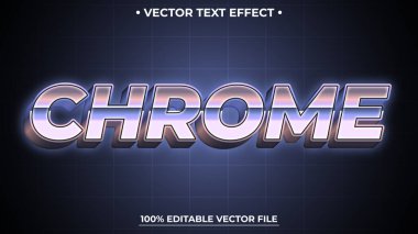 Düzenlenebilir Krom Biçim Metalik Metin Efekti Fütürist Logo Yapıcı