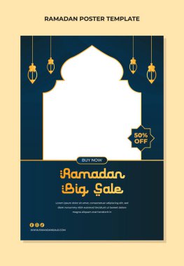 İslam Ramazan kutlamaları için dikey poster şablonu