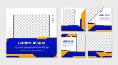 Yaratıcı kurumsal sosyal medya paylaşım şablonu, dijital pazarlama için kare şekilli atlıkarınca tasarımı paketi