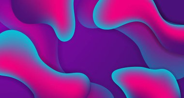 Soyut sıvı gradyan dinamik mor ve mavi renk sıvı arka plan şekilleri