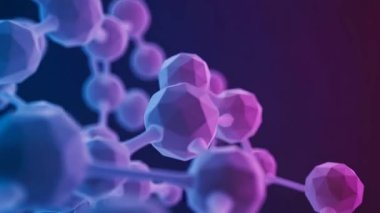 Mavi moleküllerin soyut arkaplanı. 3d illüstrasyon.