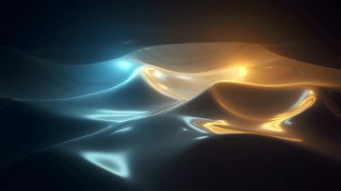 Altın ve mavi arasında sorunsuzca geçiş yapan metalik dalgaları içeren soyut video büyüleyici ve akışkan bir hareket grafiği oluşturur.