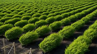 Yeşillik bir tarlada yemyeşil tohumlar, Gelecek Büyümesi İçin Yetiştirilmiş