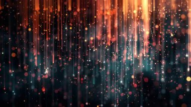 Dinamik Düşen Işık Çizgileri ve Parlayan Parçacıklar