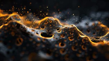 Altın kıvılcımlı soyut Ateşli Akış Deseni