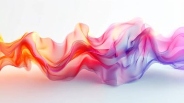 Soyut Akan Kumaş Animasyonu: Turuncu, Kırmızı, Mor ve Mavi Dalgalar