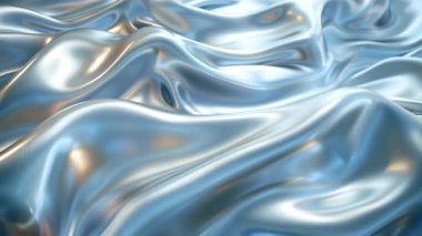 Yansıtıcı Işık ve Gölgeler ile Akan Metalik Kumaşın Soyut Videosu