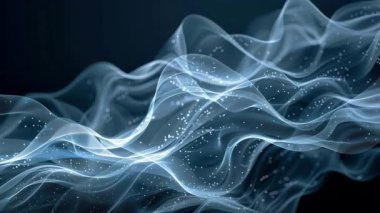 Karanlık Arkaplanda Soyut Akan Işık Dalgaları