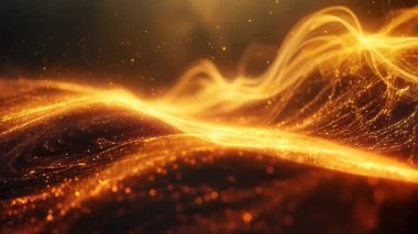 Altın Parçacık Dalgaları Soyut Hareket Arkaplanı