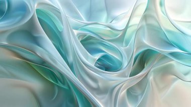 Soyut Akan Teal ve Açık Mavi Şekiller