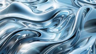 Soyut Krom Dalgalar: Dinamik Yansımalar ve Sıvı Hareketi ile Sıvı Metal Yüzey