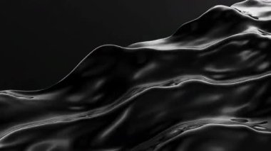 Soyut Siyah Sıvı Yüzey Karanlık Bir Çevrede İnce Dalgalanmalar ve Yansımalar Akıyor