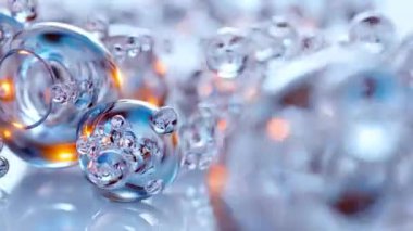 Kırılma ve Işık Oynama ile Şeffaf Kabarcıkların Macro Görünümü