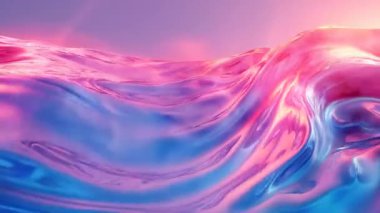 Soyut Akışkan Hareket: Pembe, Mor ve Mavi Renklerin Dünyevi Dalgaları