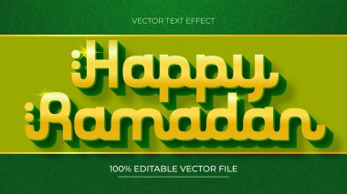 Ramazan Kareem İslami süslemelerle düzenlenebilir metin efekti