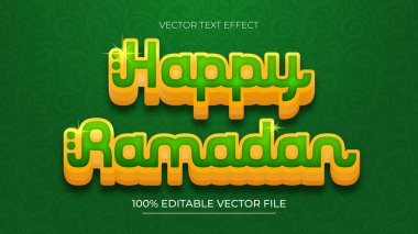 Ramazan Kareem 3d metin efekti ve düzenlenebilir metin efekti yeşil renk biçimi