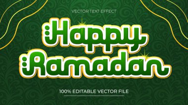 Ramazan Kareem İslami süslemelerle düzenlenebilir metin efekti