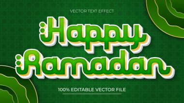 Yeşil renk biçimli Ramazan Metin Efekti Tasarım Şablonu