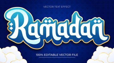 Bulutlu Ramazan Kareem düzenlenebilir metin efekti