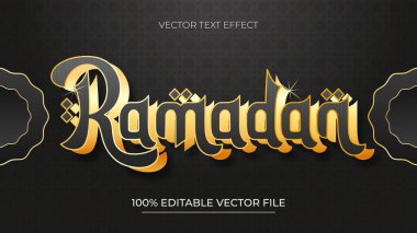 Lüks Ramazan Kareem Düzenlenebilir Metin Efekti Şablonu