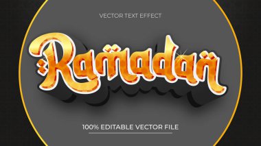 Lüks Ramazan Kareem Düzenlenebilir Metin Efekti Şablonu