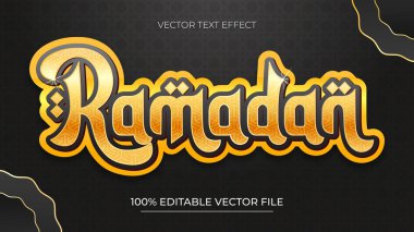 Ramazan Kareem altın metin efekti vektör şablonu Lüks Biçim
