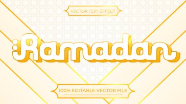 Ramazan Kareem Beyaz Lüks modern İslami stil düzenlenebilir metin efekti