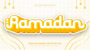 Ramazan Kareem Beyaz Lüks modern İslami stil düzenlenebilir metin efekti