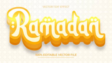 İslam Ramazan kutlamaları için gerçekçi 3d metin efekti
