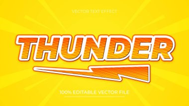 Düzenlenebilir Thunder komik 3d metin efekti