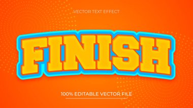 Çizgi film stilini bitir 3d metin efekti düzenlenebilir