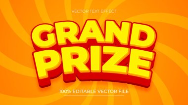 Büyük Ödül 3D düzenlenebilir metin efektleri Sarı ve Kırmızı