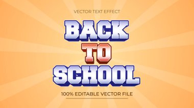 Düzenlenebilir metin efekti Retro Biçimli Okula Dönüş