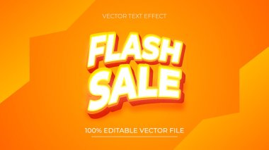 Beyaz ve turuncu kombinasyon biçimli hızlı satış metni Düzenlenebilir metin efekti