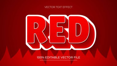 Kırmızı Çizgi Film 3 Boyutlu Düzenlenebilir Metin Efekti