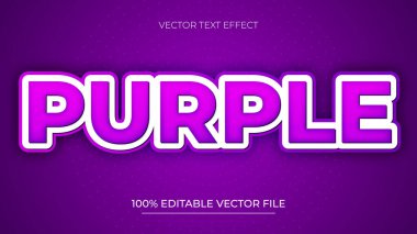 Mor renkli 3d biçimli ve düzenlenebilir metin efekti
