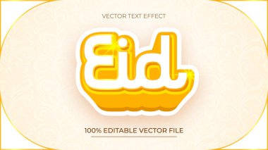 Lüks ve modern beyaz stilde düzenlenebilir Kurban Bayramı metin efekti