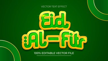 Kurban Bayramı 3d metin efekti şablonu tasarımı yeşil ve altın temalı