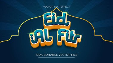 Ramazan Bayramı İslami Mavi ve altın temalı Düzenlenebilir Metin Efekti