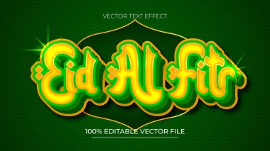 Kurban Bayramı Düzenlenebilir Metin Efekti 3 Boyut Kabartma Altın ve Yeşil Renk Biçimi