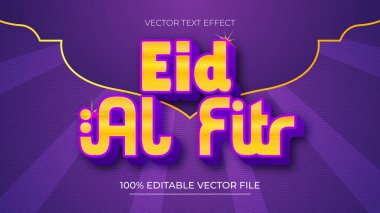 Kurban Bayramı Düzenlenebilir Metin Efekti Modern Altın ve Mor Biçimli Kabartma