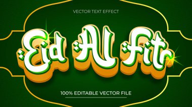 Kurban Bayramı Düzenlenebilir Metin Efekti 3 Boyut Kabartma Altın ve Yeşil Renk Biçimi