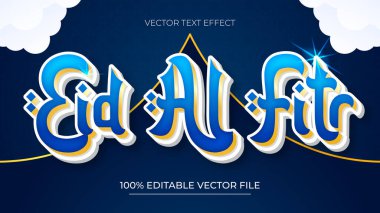 Arapça arkaplan üzerinde mavi arkaplan Kurban Bayramı altın ve mavi düzenlenebilir metin efekti