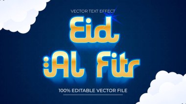 Kurban Bayramı Düzenlenebilir Metin Efekti 3B Kabartma Modern Altın ve Mavi Gradyan Biçimi