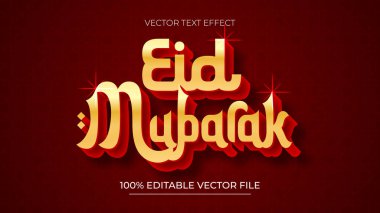 Mübarek Mübarek Lüks 3B Düzenlenebilir Metin Biçimi Altın ve Kırmızı Tema Efekti
